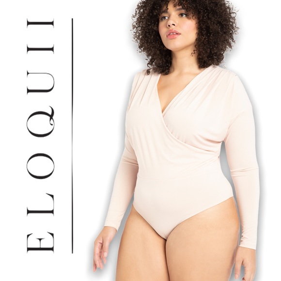 ELOQUII | Draped Surplice Bodysuit - Picture 4 of 5